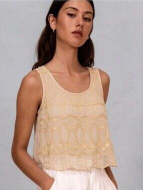 Express Women's Embroidered Sequenced Tank Top Blouse Size L